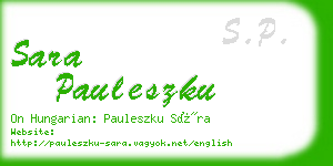 sara pauleszku business card